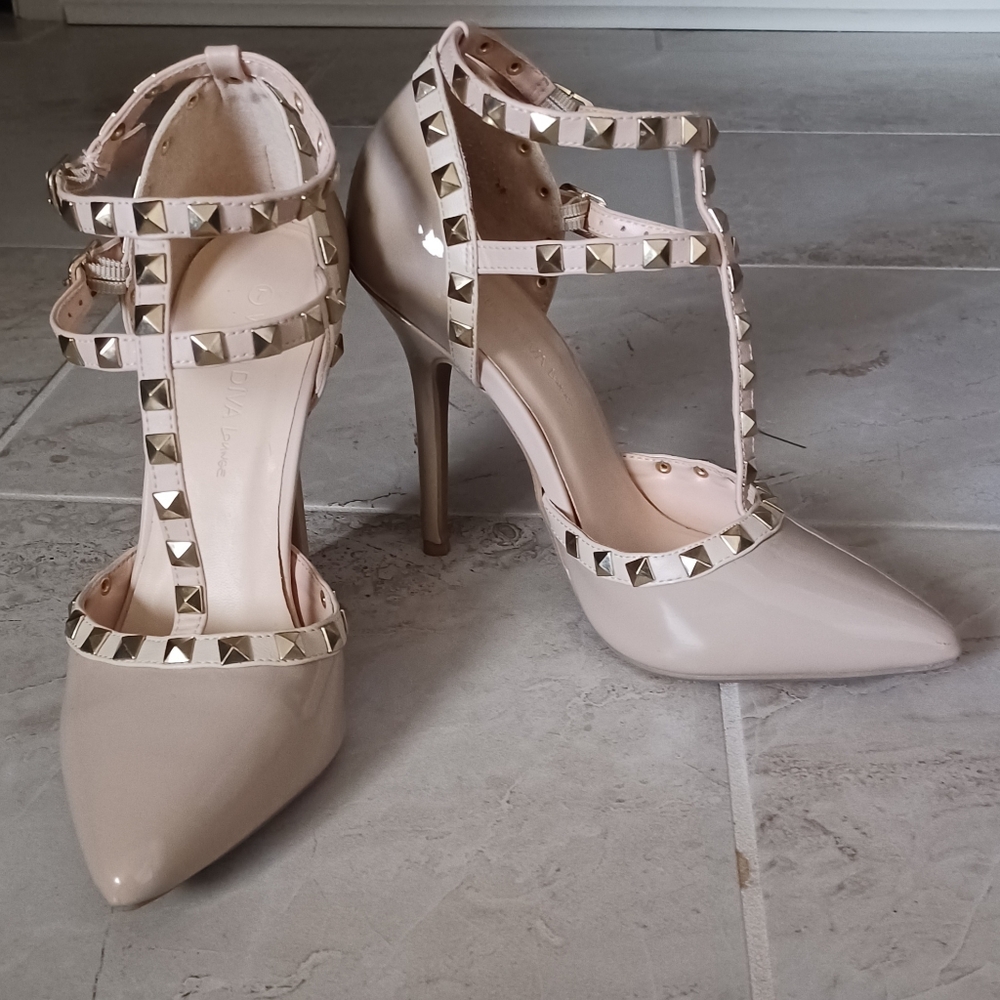 Wild Diva Nude Studded Heels